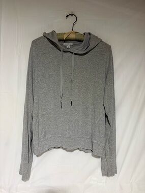 Evereve Light Gray Hooded Pullover Sweatshirt
